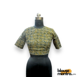 2865 Cotton Print | Brown & Blue | Corporate Back Open