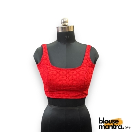 2902 Red Hakoba | Round Neck Sleeveless