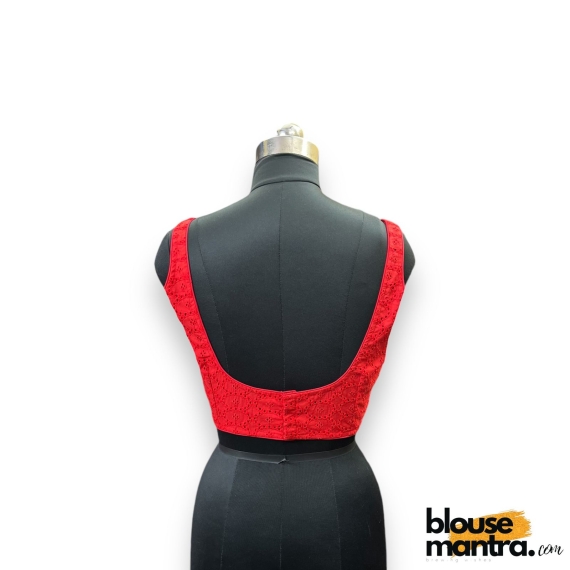 2902 Red Hakoba | Round Neck Sleeveless