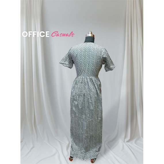 2085 White & Grey long Dress